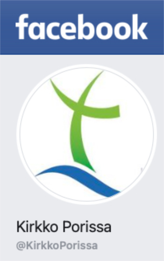 Kirkko Porissa Facebookissa -logo