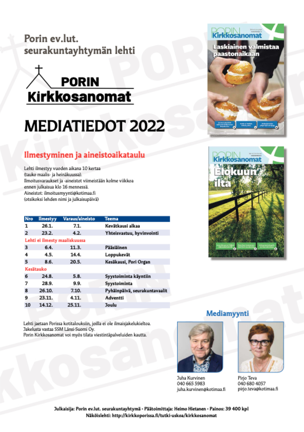 Medeiakortti 2022 - Porin Kirkkosanomat