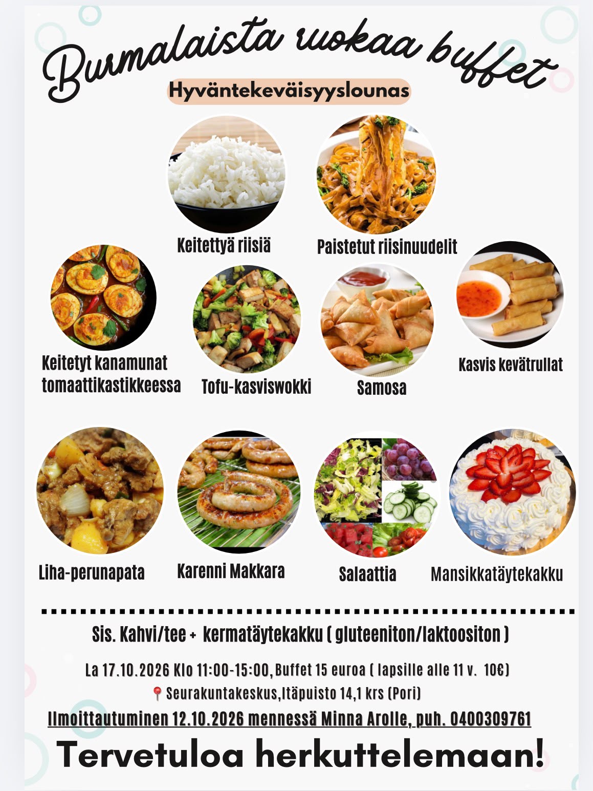 Juliste hyväntekeväisyyslounaasta nimeltä 