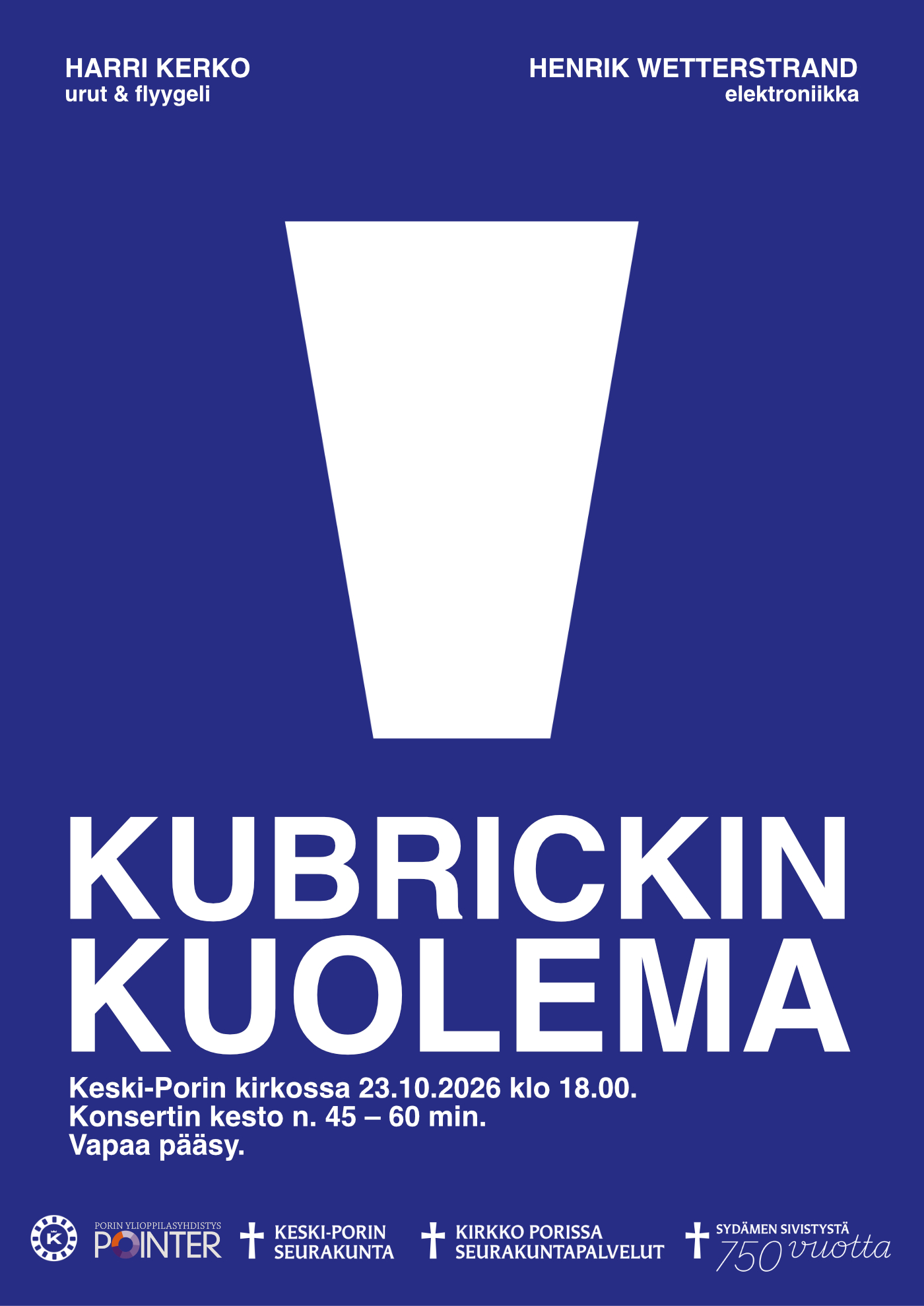 Kuvassa violetti kuvio ja konsertin tiedot