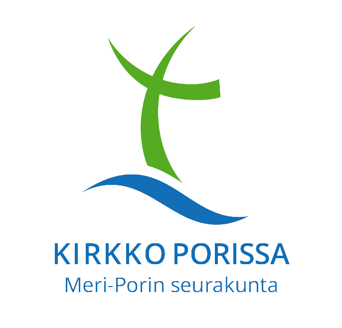 Enäjärven kirkkoklubi Kirkko Porissa Meri-Porin seurakunta logo, jossa vihreä risti