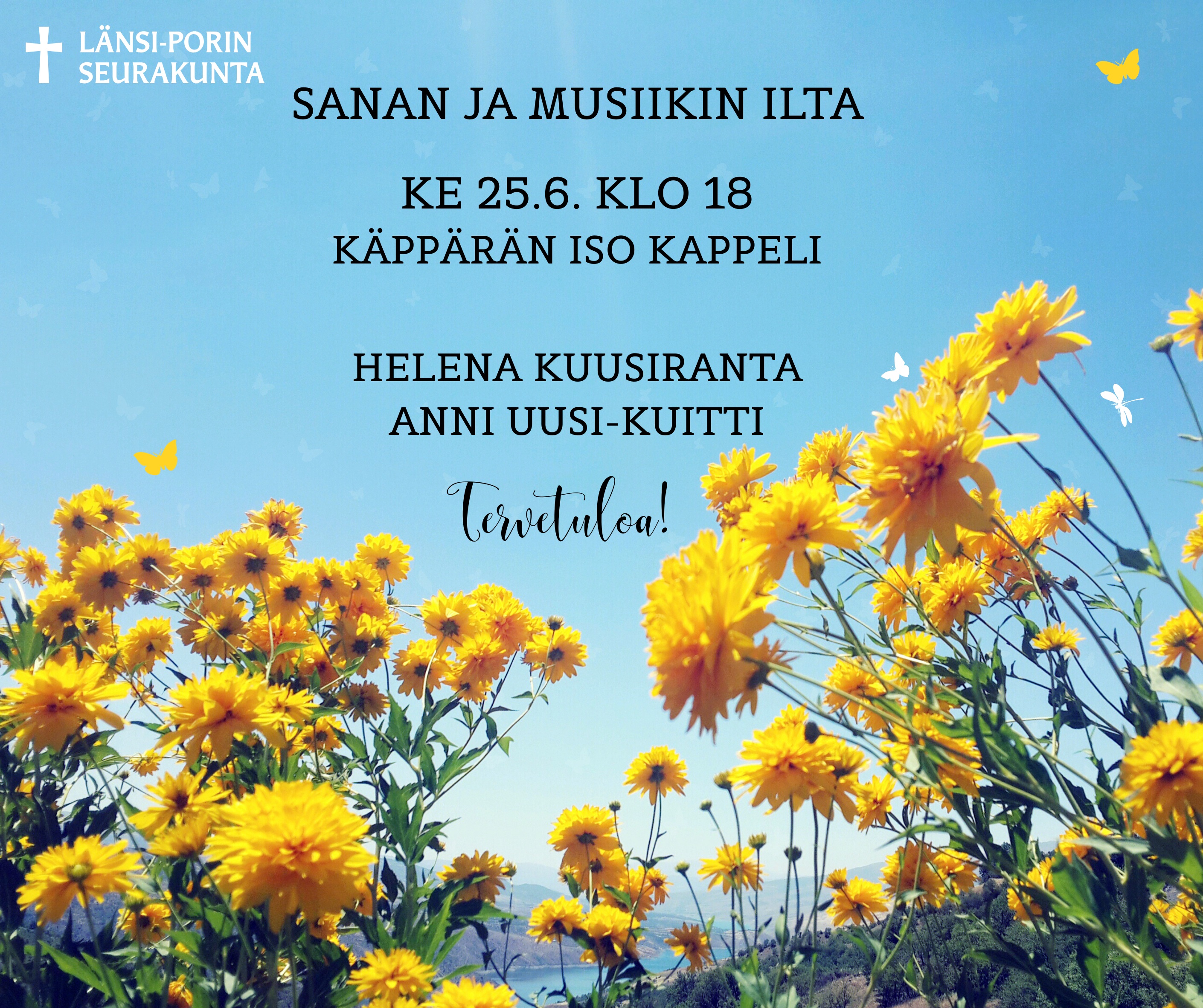 Sanan ja musiikin ilta kesäilta