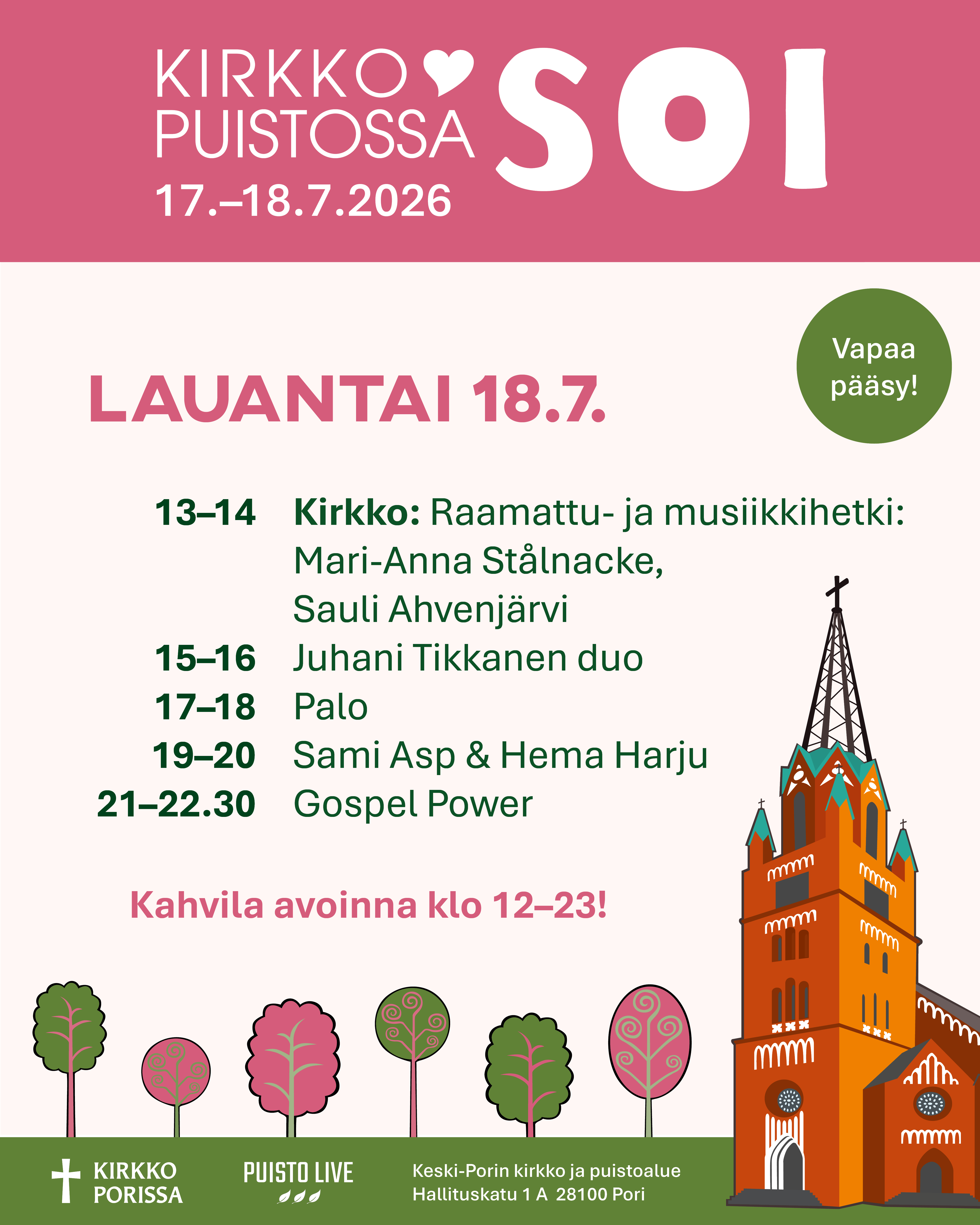 Tapahtuman taitettu mainos.