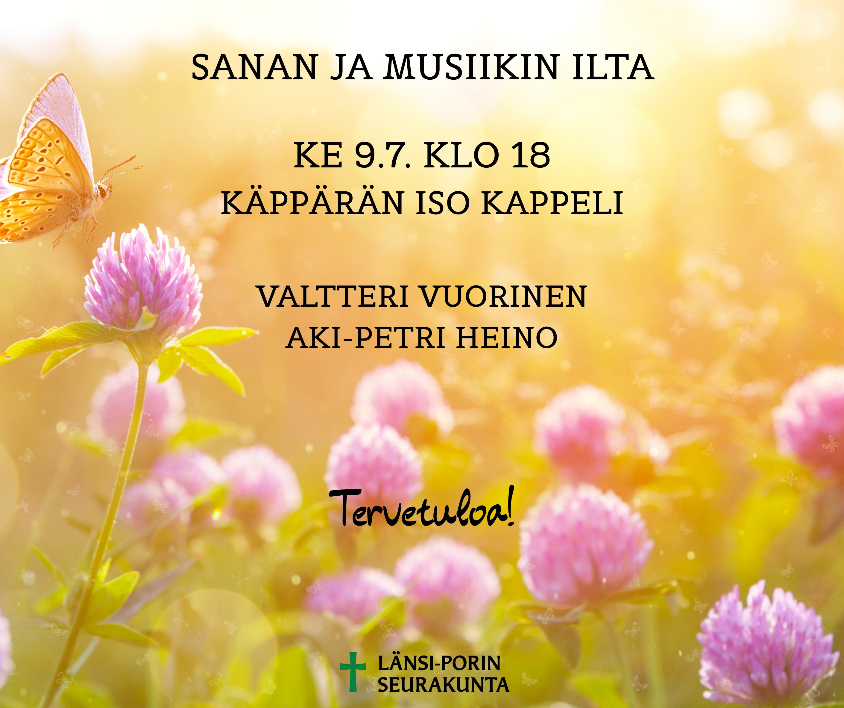 Sanan ja musiikin ilta kesäilta