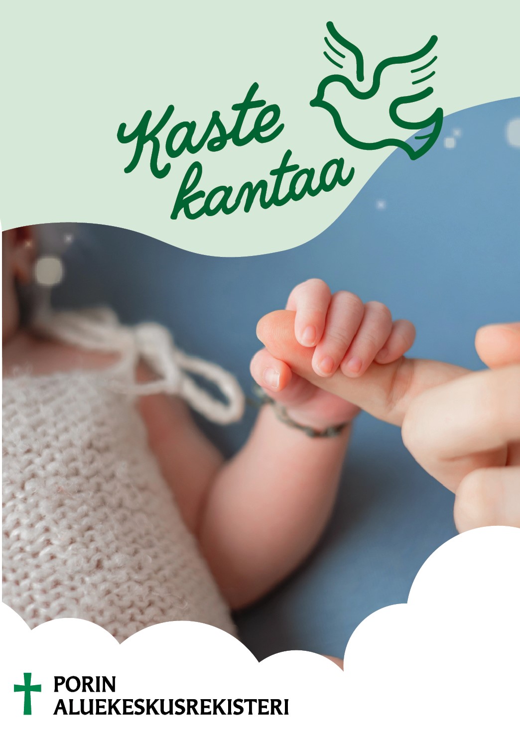 Vauvan käsi pitää kiinni aikuisen sormesta.