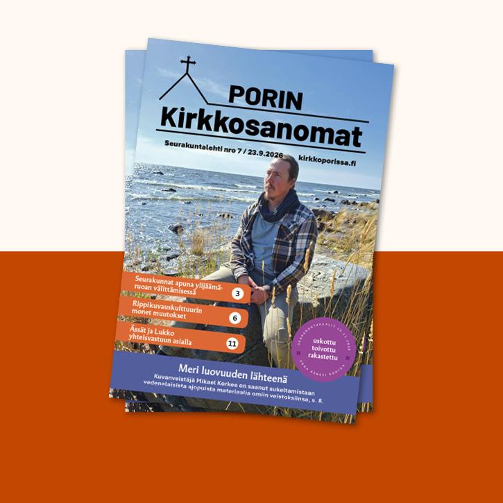 Porin Kirkkosanomien kansikuva.