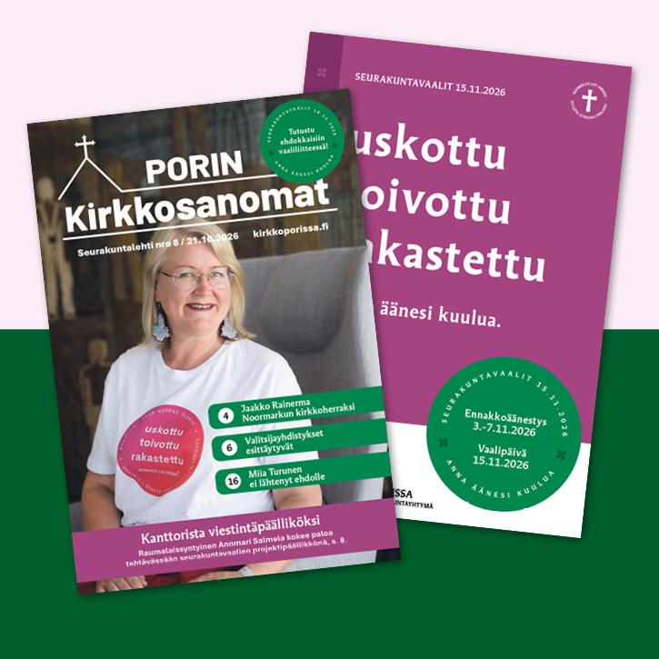 Porin Kirkkosanomien kansikuva.