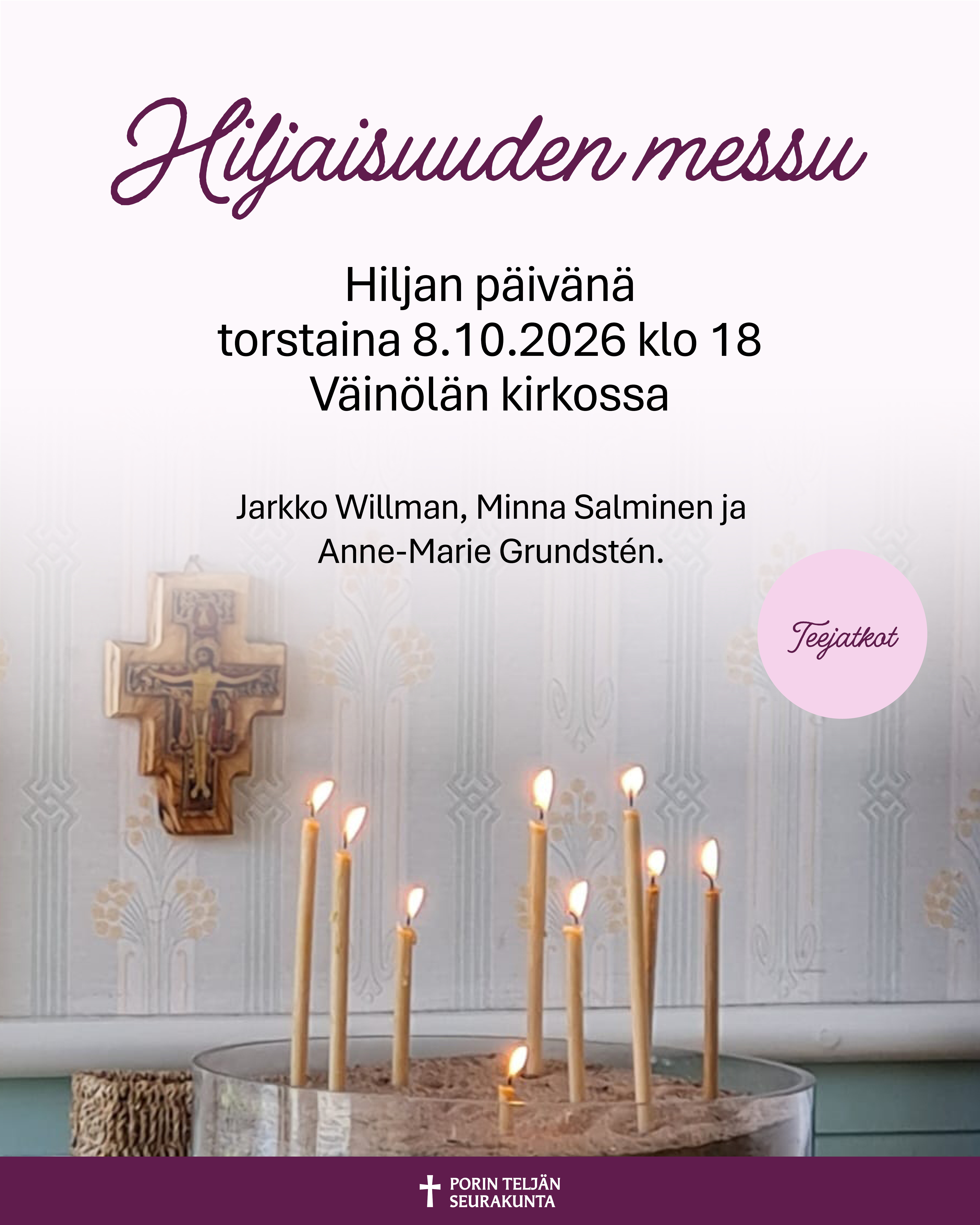 Hiljaisuuden messun taitettu mainos.